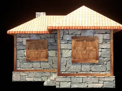 medieval house low poly village town residential game ready 4 Low-poly 3D model