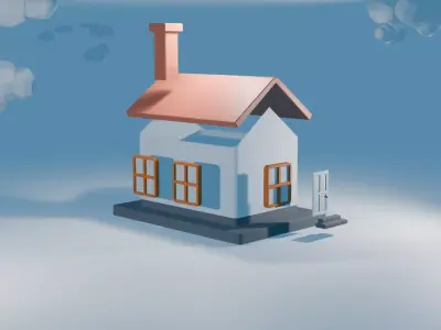 Pack de casas minimalistas de baja poligonizacion 3 casas  3D model