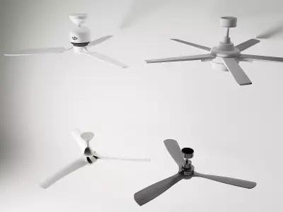 Modern Minimalist Ceiling Fan Set 3D model