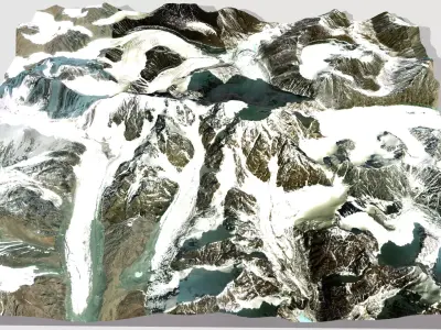 Mountain landscape Bogdo Ula Peak China 3D model
