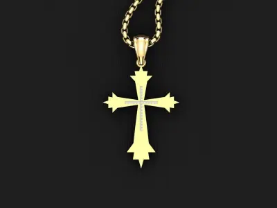 High Cross Pendant Light Gold 18K 3CP033 3D print model