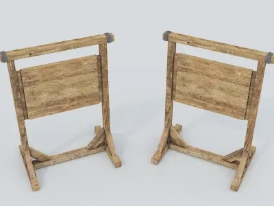 Signpost2 wooden sign stand Low-poly 3D model