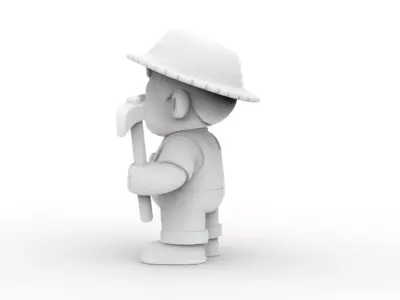 Cartoon Farmer 3D Printable 3D print model