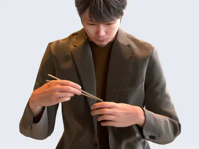 Posed Asian Casual Man - 5 Pack 1 - C1-M1S 3D model