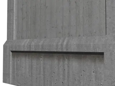 3D Game Ready Wall concrete with wooden frame Low-poly 3D model