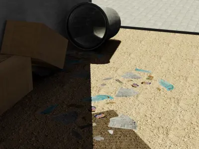 3-floor building Low-poly 3D model