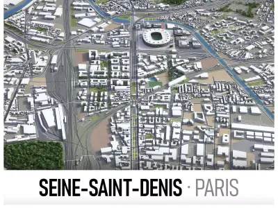 Paris - Seine-Saint-Denis Low-poly 3D model