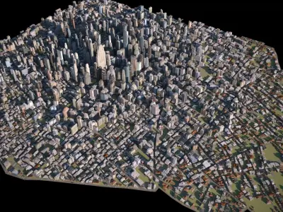 City 15 Low-poly 3D model