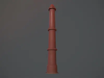 Barrier Bollard pack 5 Red v2 Low-poly 3D model