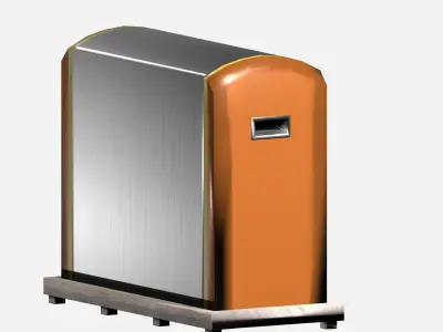 Modern metal colorful outdoor recycling bin Low-poly 3D model
