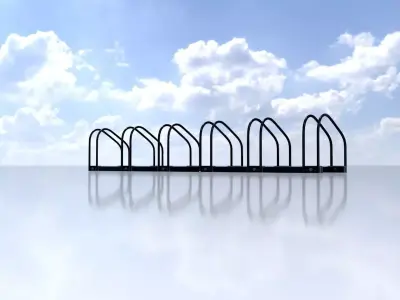 Bicycle stand for floor or wall mounting Low-poly 3D model