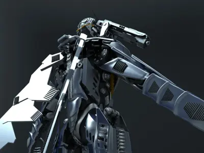 High poly Robot humanoid 3D model purchase