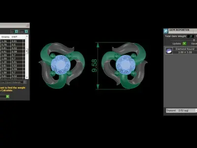 Solitaire Super Light Weight Stud Earring 3D print model