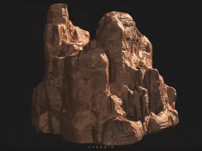 Desert Cliff Mountain 3D Model Low-poly 3D model
