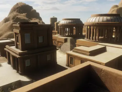 Ancient Cliffside City 3D model