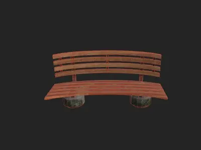 street bench Low-poly 3D model purchase