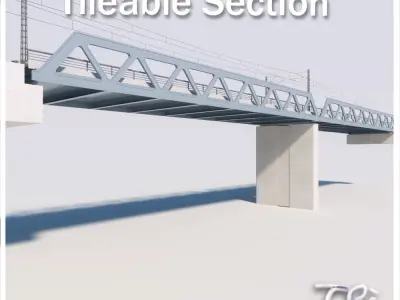 3 IRON RAILWAY BRIDGE 3D model