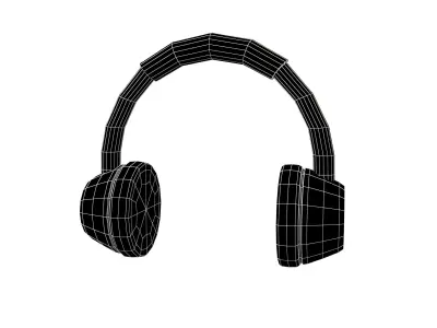 Headphone Icon v1 002 Low-poly 3D model