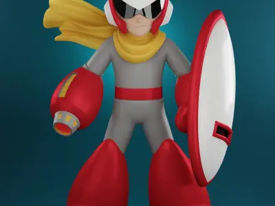Blues Protoman Rockman MegaMan 3D model