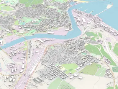 Cityscape Ventspils Latvia 3D model