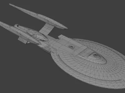 Star Trek Excelsior II-Class Starship Low-poly 3D model