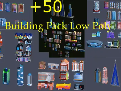 Building low Poly Pack  Low-poly 3D model
