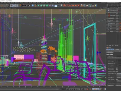 Corona - C4D Scene files - Salon Scene interior 3D model 3D model