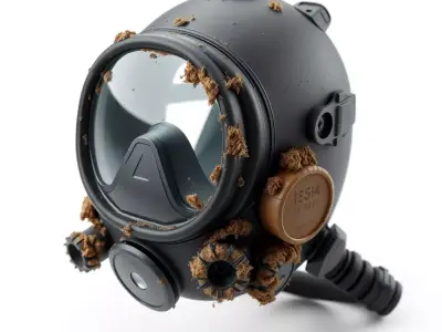 Weathered SciFi Diving Helmet Low-poly 3D model