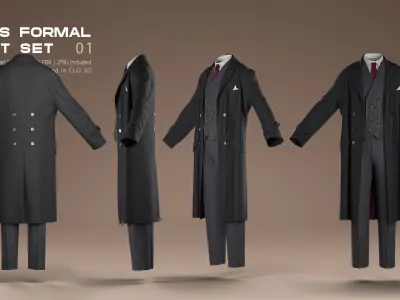MENS FORMAL SUIT SET 01   CLASSIC ELEGANCE REIMAGINED 3D model