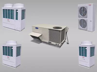Outdoor Air Conditioning Units Collection 3D Model Pack