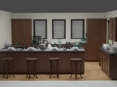 the kitchen - Free low-poly 3D model