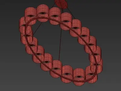 Bibendum circular pendant light gold 3D model