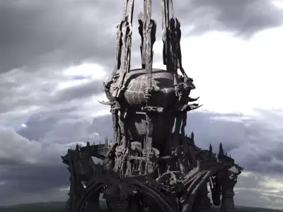 Dark Skeleton turret tower  3D model