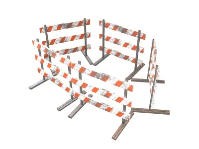 Road Barriers v3 005 Low-poly 3D model