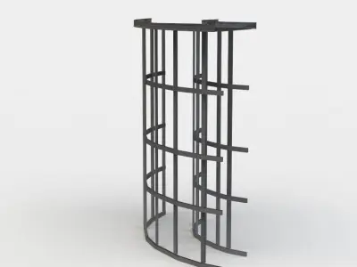 High road curve left Low-poly 3D model