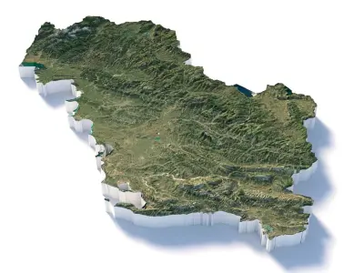Albania Terrain Map Low-poly 3D model