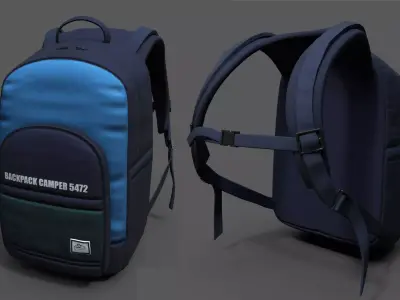 Backpack Camping Generic military combat bag baggage pockets  Low-poly 3D model