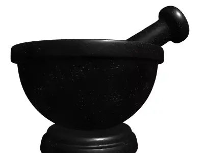Granite Mortar and Pestle Set Low-poly 3D model