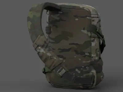 Backpack military combat soldier armor scifi fantasy 3d human  Low-poly 3D model