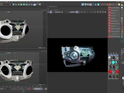 C4D modeling rendering - sci-fi eye patch 3D model