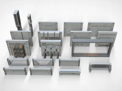 sci-fi Architecture kitbash 16 3D model