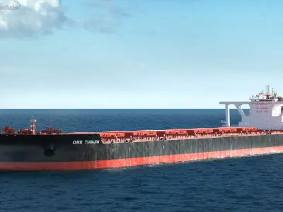  Ore Carrier Ship Loaded 