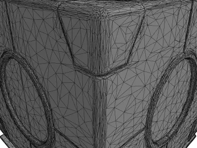 SciFi Data Core Cube Low-poly 3D model