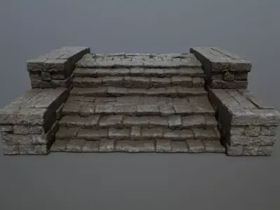 Ruin Stairs Low-poly 3D model