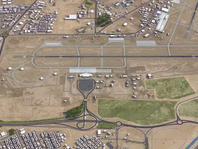 Tabuk Airport Low-poly 3D model