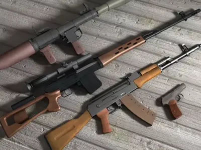 Weapons rifle Low-poly 3D model