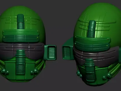 helmet high poly sculpt 3d printable ver 7 3D model 3D model 204