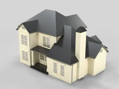 Cottage House Design 13T5  Low-poly 3D model