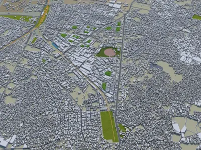 Bareilly Uttar Pradesh India 25km AI Low-poly 3D model