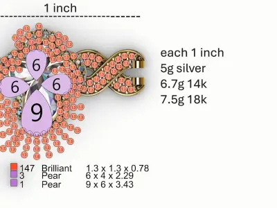 clover cross hiphop bracelet  3D print model